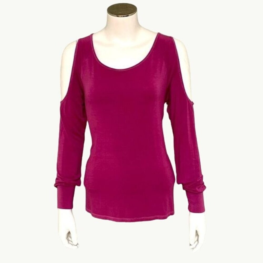 American Eagle Outfitters Viscose Spandex Soft Sexy Tee Mauve Long Sleeve Off Sh